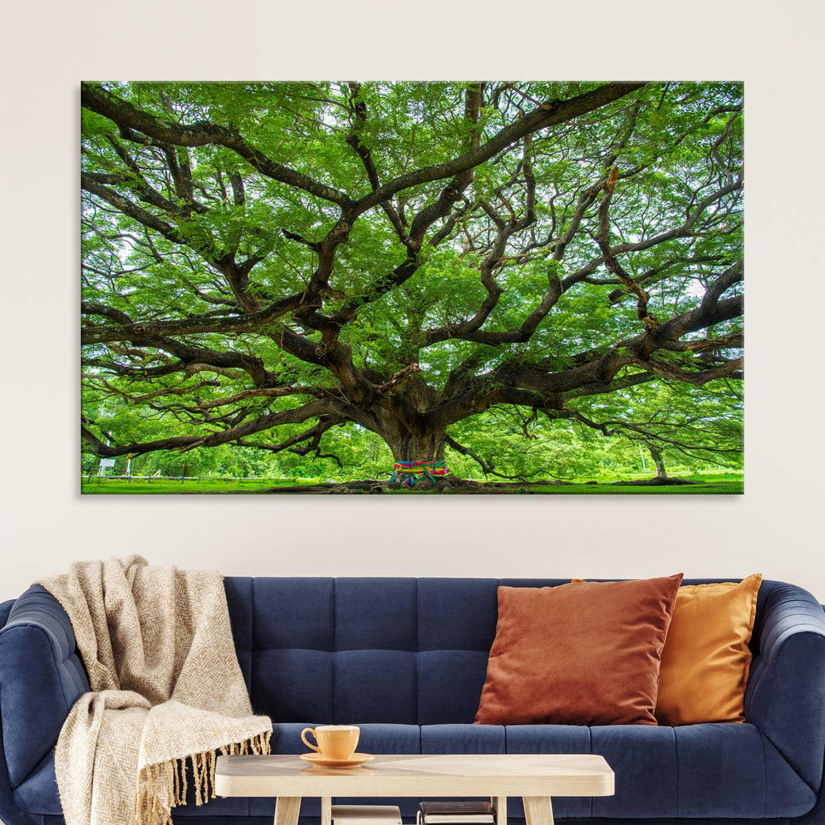 Oak Tree Wall Art Print, Forest Canvas Wall Art for Home and