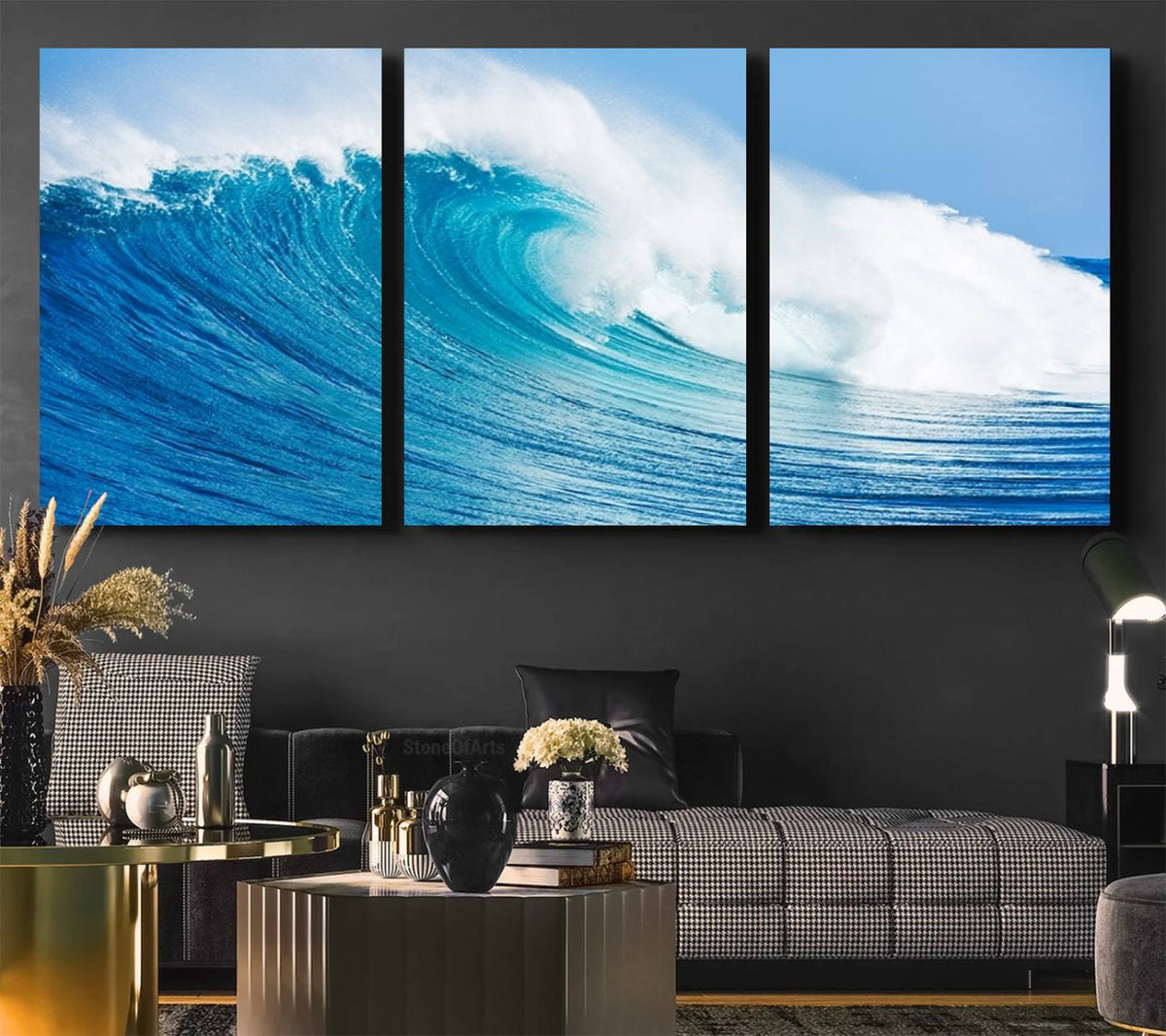 Ocean Wave Canvas Wall Art Print – Large Coastal Ocean Wave