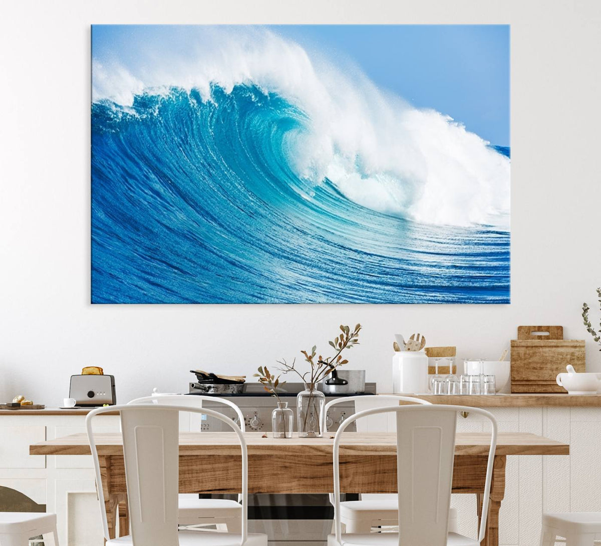 Ocean Wave Canvas Wall Art Print – Large Coastal Ocean Wave