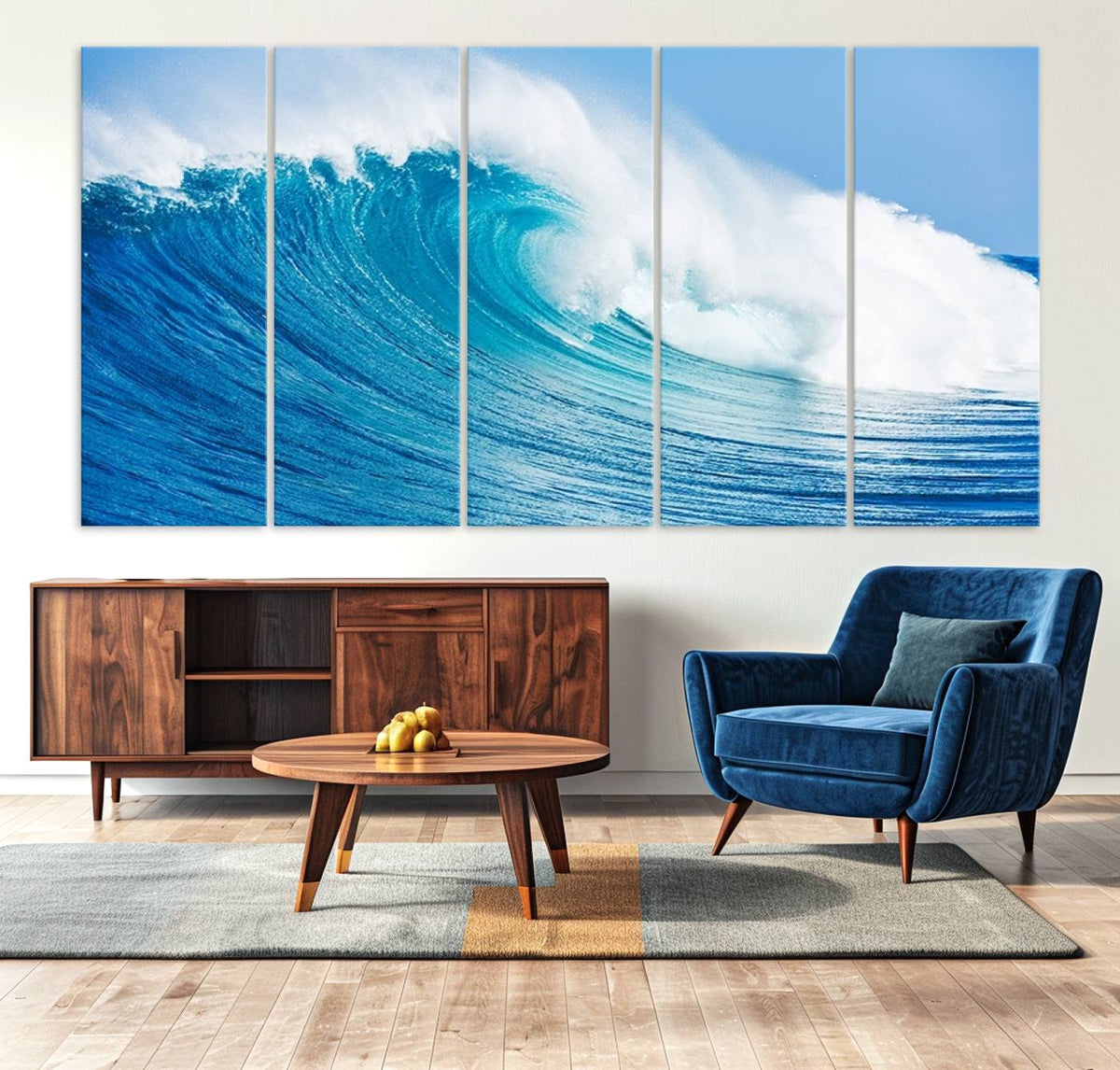 Ocean Wave Canvas Wall Art Print – Large Coastal Ocean Wave