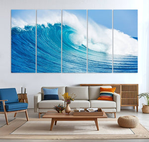 Ocean Wave Canvas Wall Art Print – Large Coastal Ocean Wave