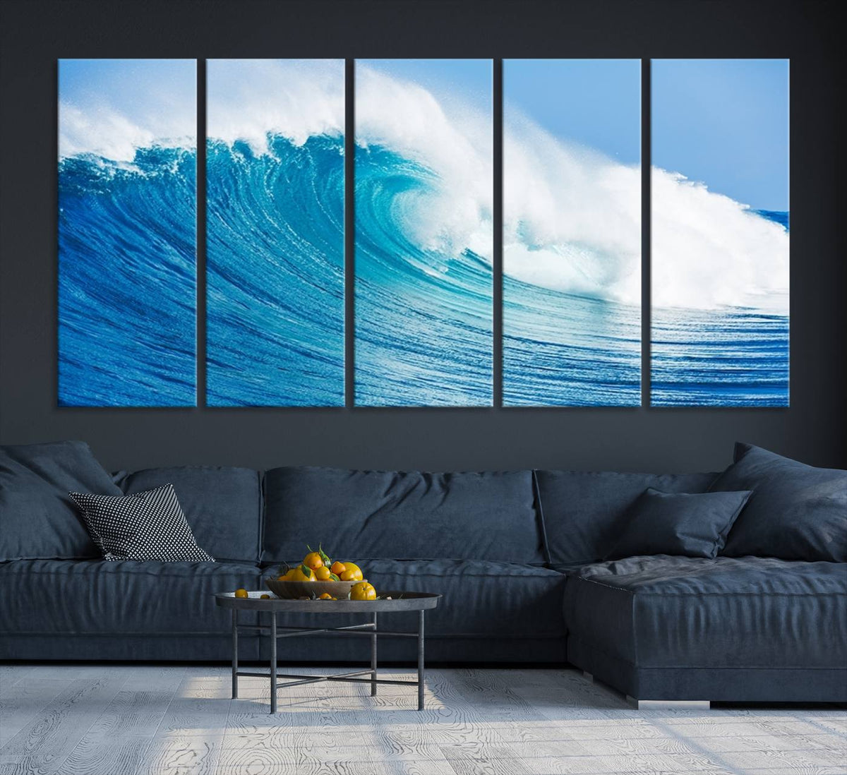 Ocean Wave Canvas Wall Art Print – Large Coastal Ocean Wave