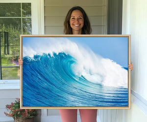 Ocean Wave Canvas Wall Art Print – Large Coastal Ocean Wave