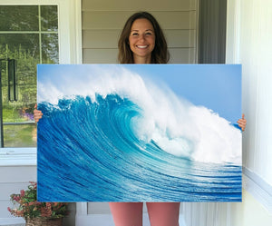 Ocean Wave Canvas Wall Art Print – Large Coastal Ocean Wave