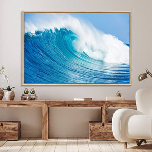 Ocean Wave Canvas Wall Art Print – Large Coastal Ocean Wave