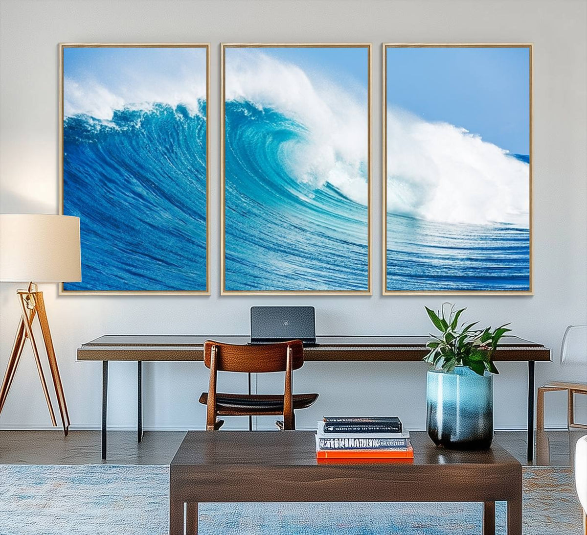 Ocean Wave Canvas Wall Art Print – Large Coastal Ocean Wave