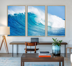Ocean Wave Canvas Wall Art Print – Large Coastal Ocean Wave
