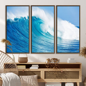 Ocean Wave Canvas Wall Art Print – Large Coastal Ocean Wave