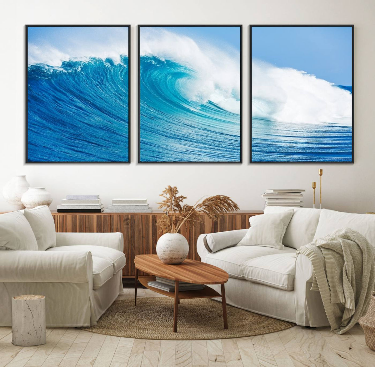 Ocean Wave Canvas Wall Art Print – Large Coastal Ocean Wave