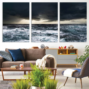 Ocean and Storm Canvas Art Print Hanging Print Ocean
