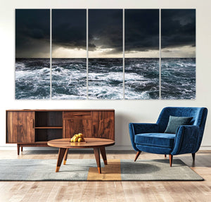 Ocean and Storm Canvas Art Print Hanging Print Ocean