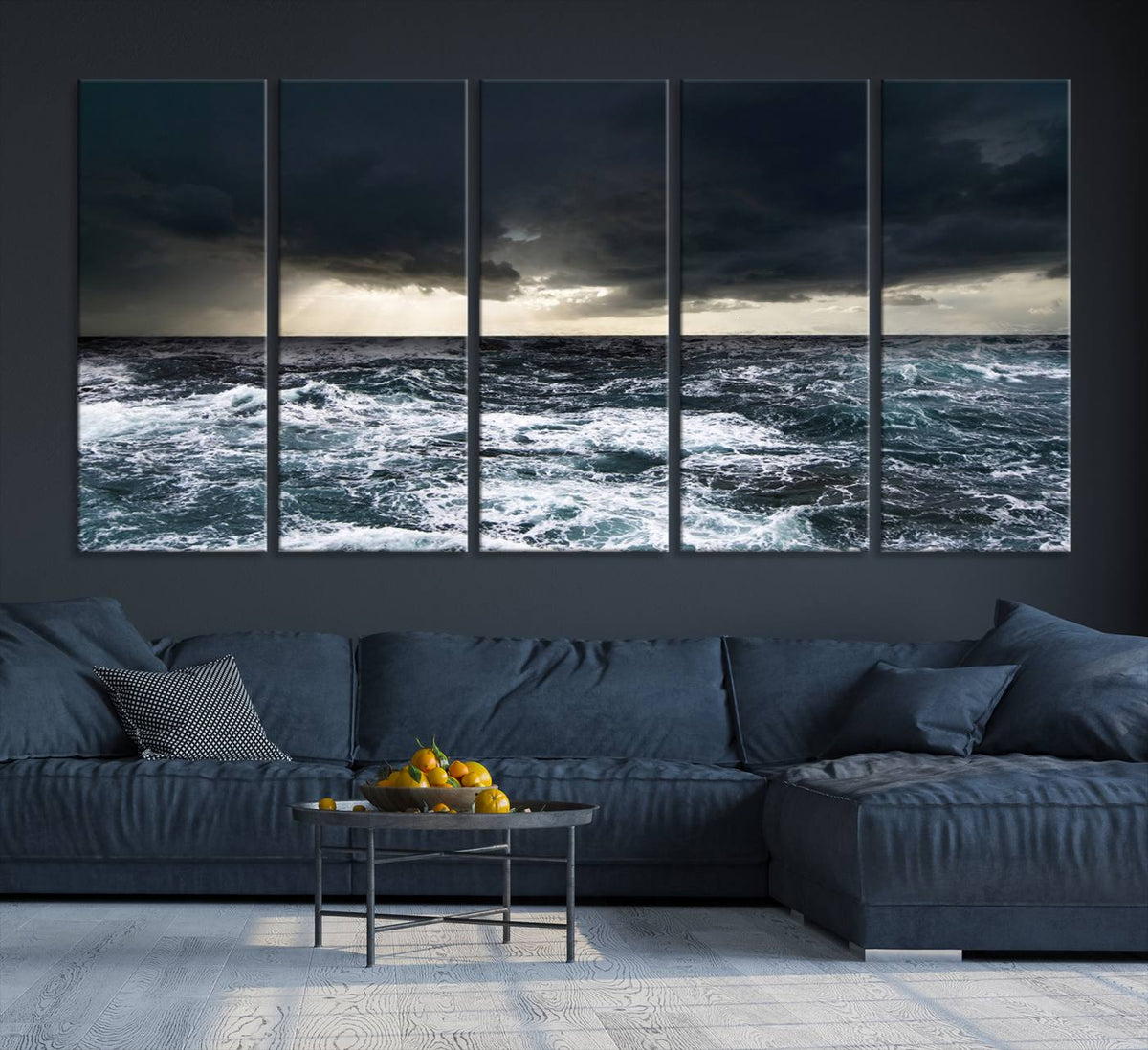 Ocean and Storm Canvas Art Print Hanging Print Ocean