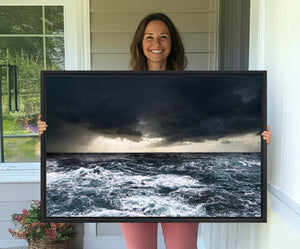 Ocean and Storm Canvas Art Print Hanging Print Ocean