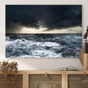 Ocean and Storm Canvas Art Print Hanging Print Ocean