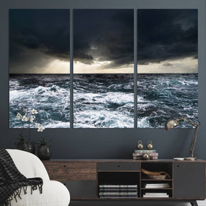 Ocean and Storm Canvas Art Print Hanging Print Ocean