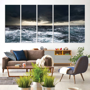 Ocean and Storm Canvas Art Print Hanging Print Ocean