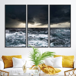 Ocean and Storm Canvas Art Print Hanging Print Ocean