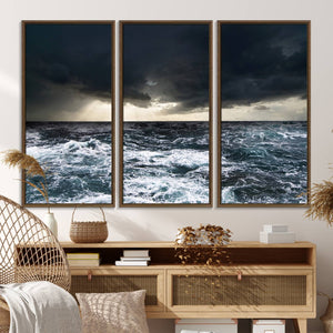 Ocean and Storm Canvas Art Print Hanging Print Ocean