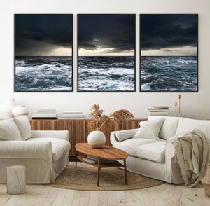 Ocean and Storm Canvas Art Print Hanging Print Ocean