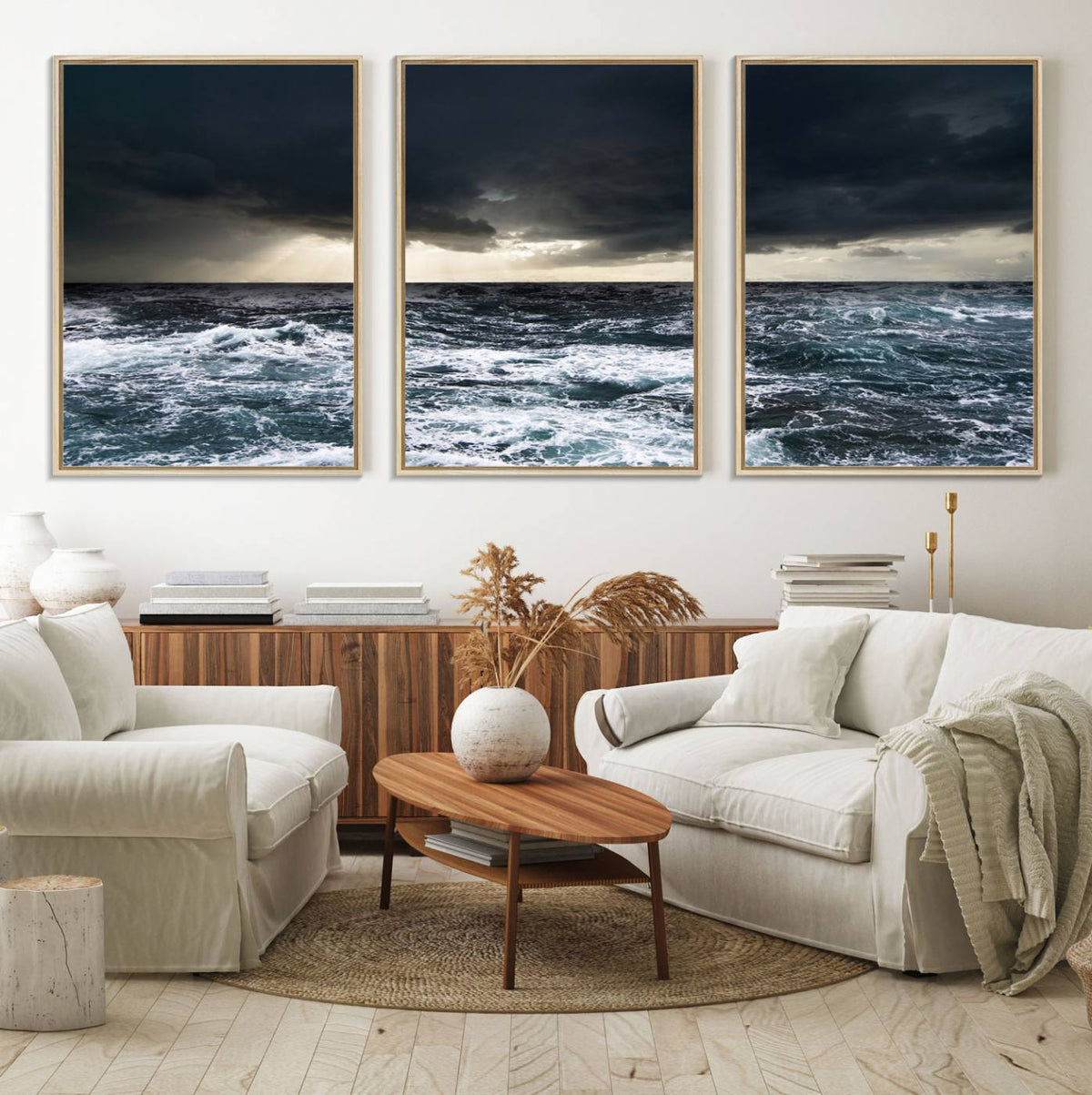 Ocean and Storm Canvas Art Print Hanging Print Ocean
