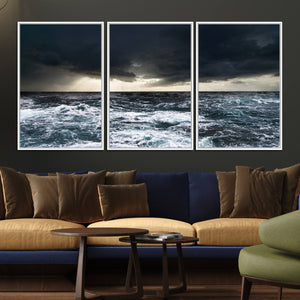 Ocean and Storm Canvas Art Print Hanging Print Ocean