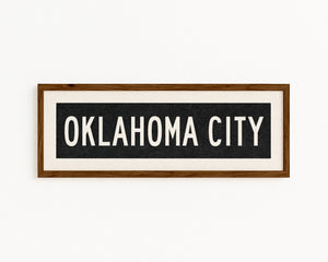 Framed Oklahoma City Oklahoma Bus Scroll