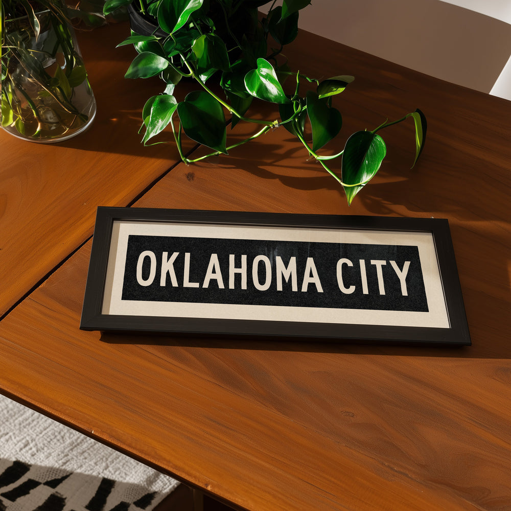 Framed Oklahoma City Oklahoma Bus Scroll