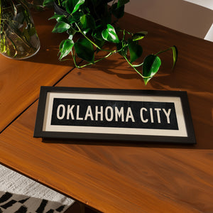 Framed Oklahoma City Oklahoma Bus Scroll