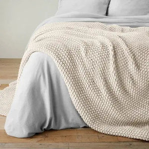Open Box - Casaluna Chunky Knit Throw Bed Blanket 92x108 Midweight Sweater Knit