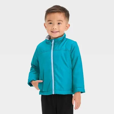 Open Box - Cat & Jack Toddler Kids Zip-Up Winter Puffer Windbreaker 3-In-1 Jacket