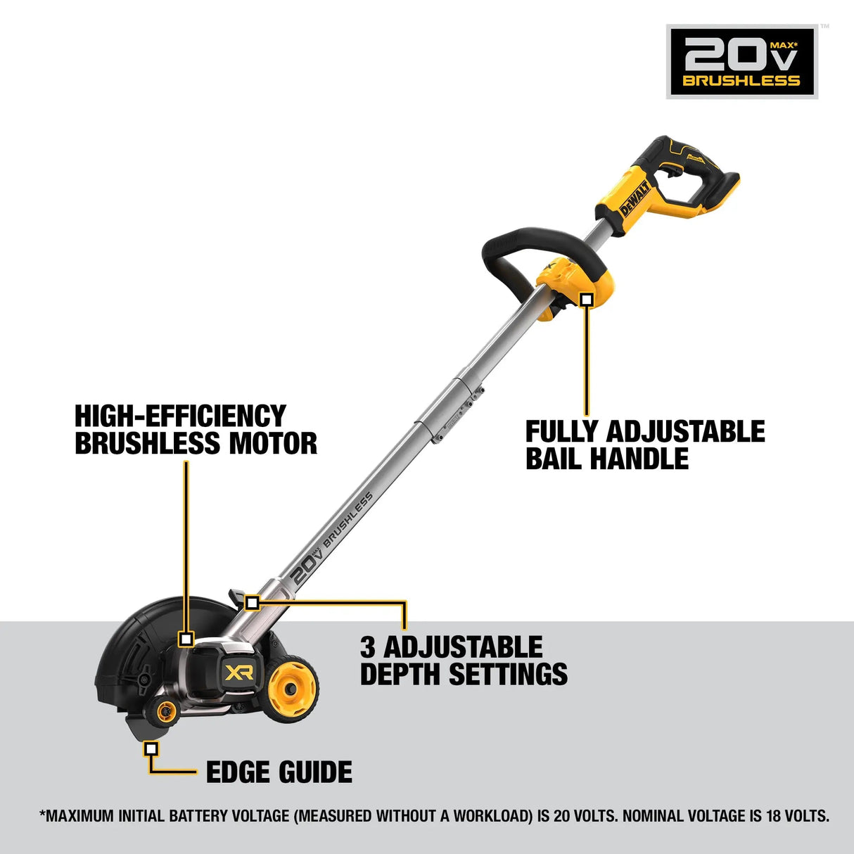 Open Box - DEWALT 20-Volt Cordless Electric Edger (Tool-Only)