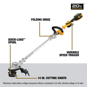 Open Box - DEWALT DCST922P1 20-Volt MAX Lithium-Ion Brushless Cordless String Trimmer