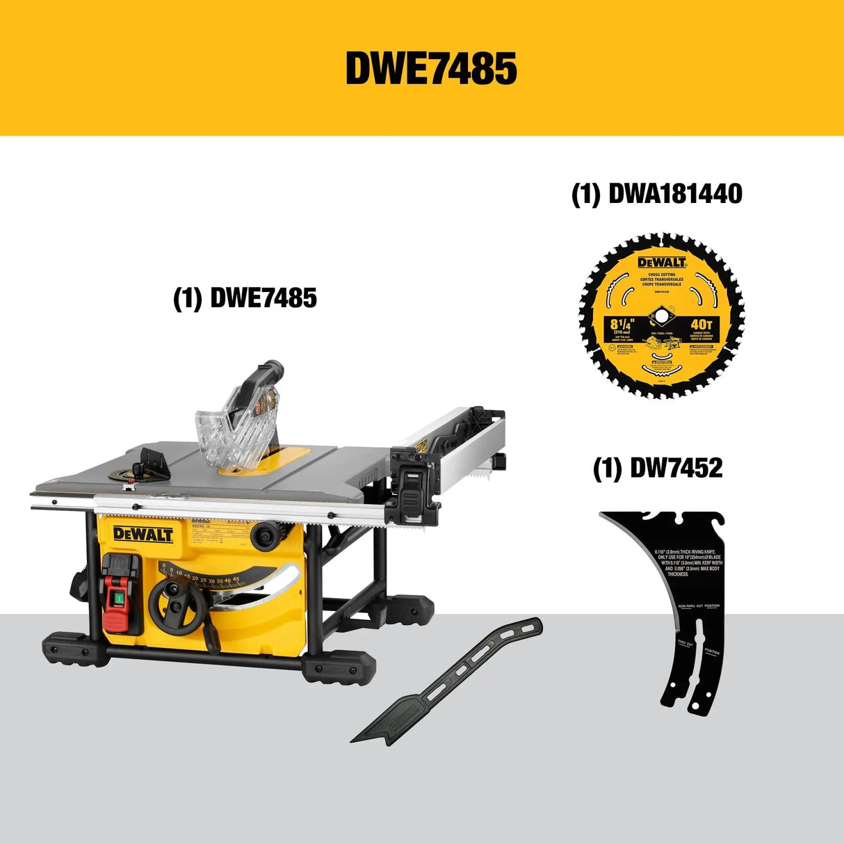 Open Box - DEWALT DWE7485 8-1/4 in. Compact Jobsite Tablesaw