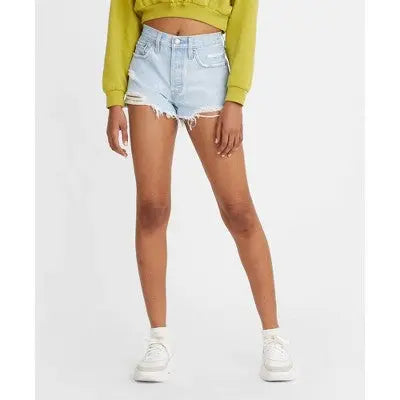 Open Box - Levi's 501 Original Women's High-Rise Distressed Jean Denim Shorts