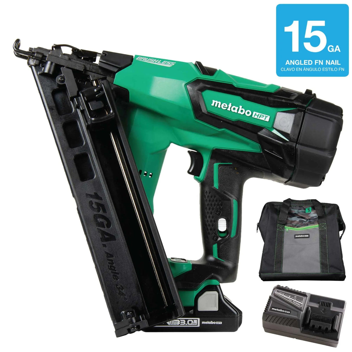 Open Box -  Metabo HPT 2.5-in 15-Gauge Cordless Finish Nailer (Battery & Charger Included)