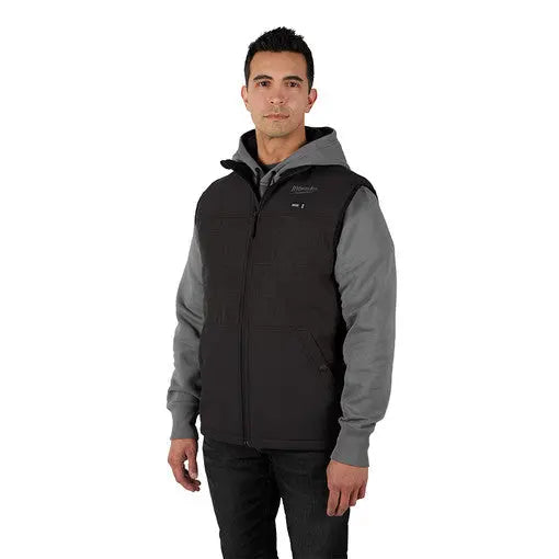 Open Box -  Milwaukee Tool Men's Large M12 12V Li-Ion Cordless AXIS Black Heated Quilted Vest (Vest Only)