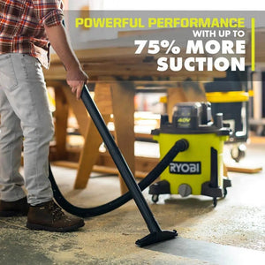 Open Box -  RYOBI 40V 10 Gal. Cordless Wet/Dry Vacuum (Tool Only), Greens