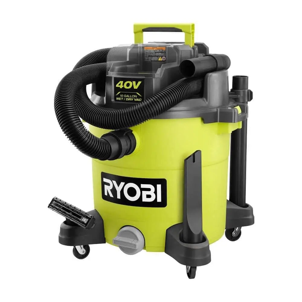 Open Box -  RYOBI 40V 10 Gal. Cordless Wet/Dry Vacuum (Tool Only), Greens
