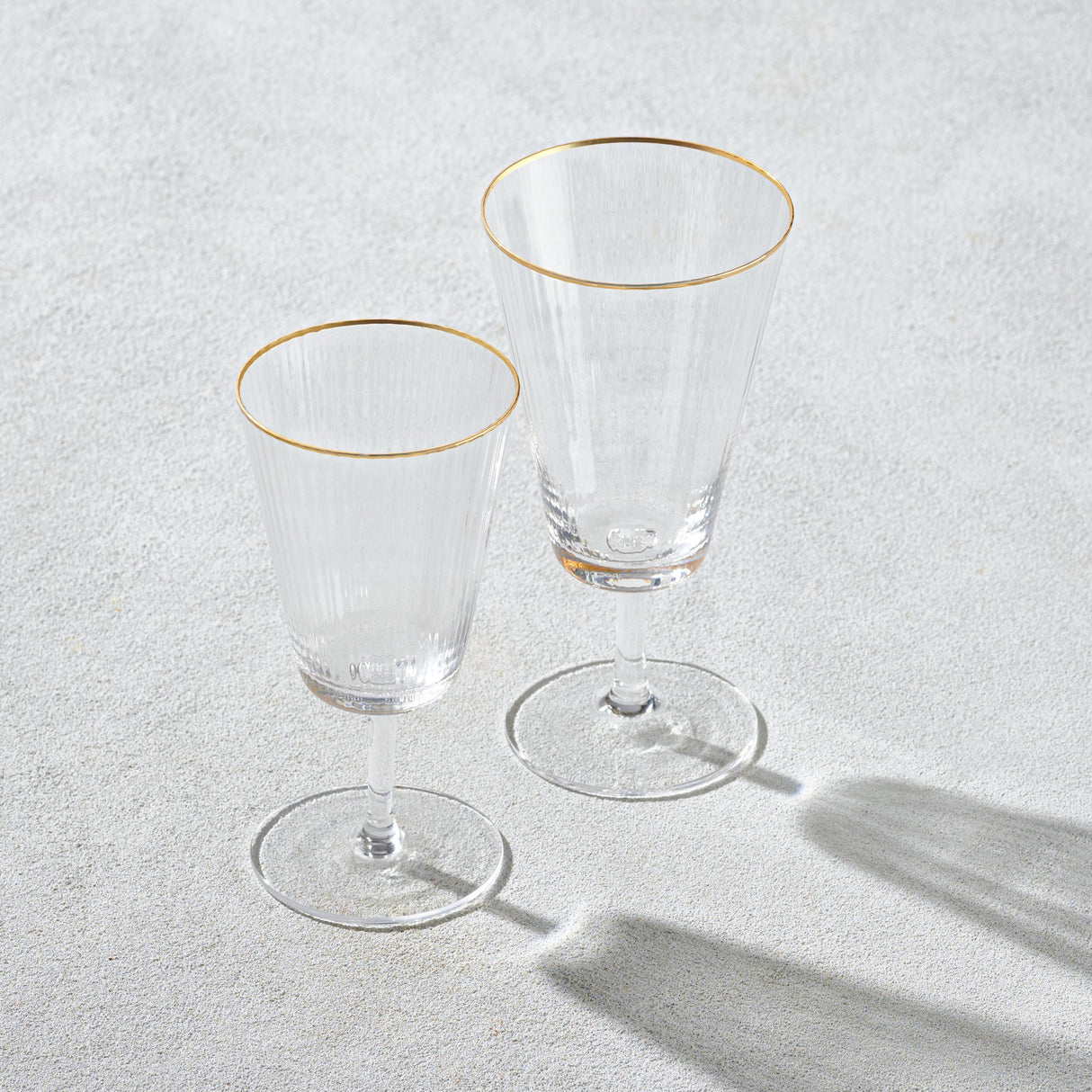 Optic, Wine Glass with Gold Rim-Set of 6