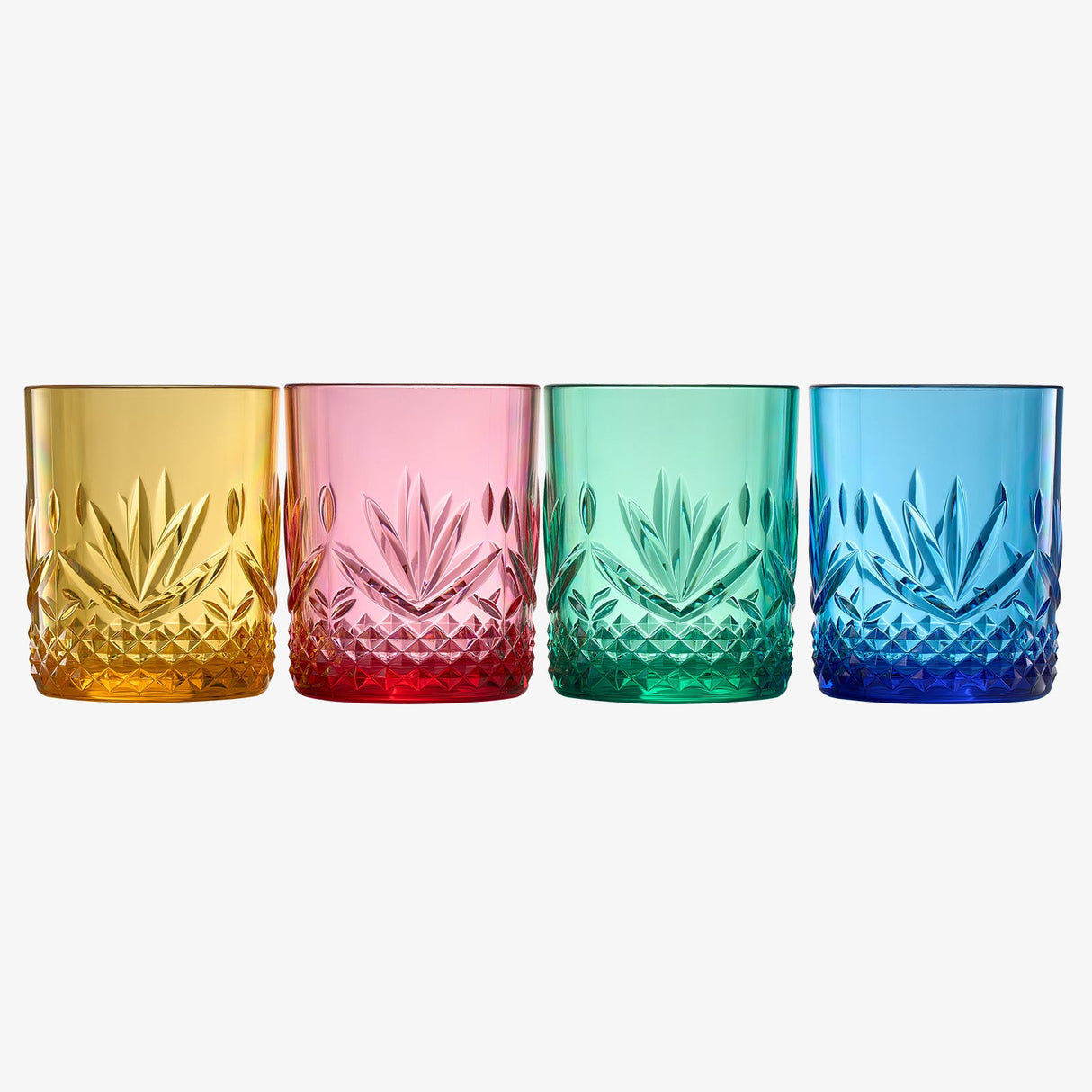 Onix Acrylic Crystal Lowball Glassware, Set of 4