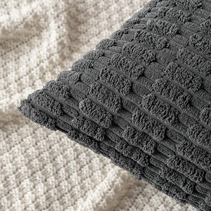 18"x18" Tufted Dot Corduroy Throw Pillow 16 Colors – Soft 3D Dotted Texture Cozy & Modern Accent Insert Included