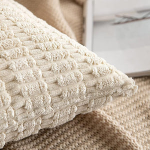 18"x18" Tufted Dot Corduroy Throw Pillow 16 Colors – Soft 3D Dotted Texture Cozy & Modern Accent Insert Included