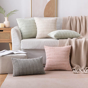 18"x18" Tufted Dot Corduroy Throw Pillow 16 Colors – Soft 3D Dotted Texture Cozy & Modern Accent Insert Included