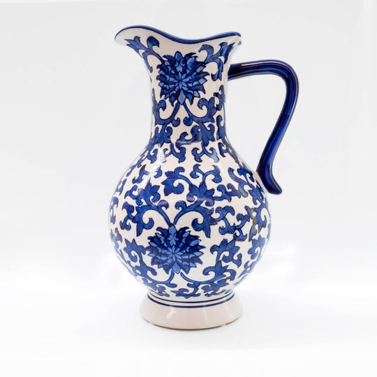 Blue garden peony vase