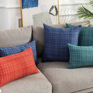 Set of 2 Solid Color Outdoor Waterproof Throw Pillow covers Square 18"x18" or Rectangle 12"x20"