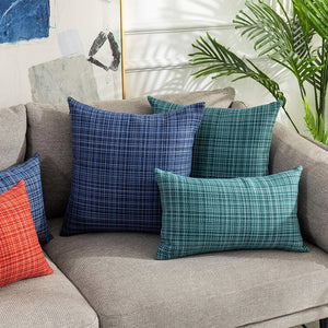 Set of 2 Solid Color Outdoor Waterproof Throw Pillow covers Square 18"x18" or Rectangle 12"x20"
