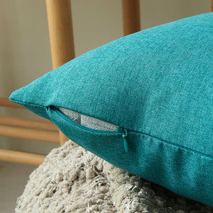 Pack of 1 Solid Color Outdoor Waterproof Throw Pillow Square 18"x18" or Rectangle 12"x20"