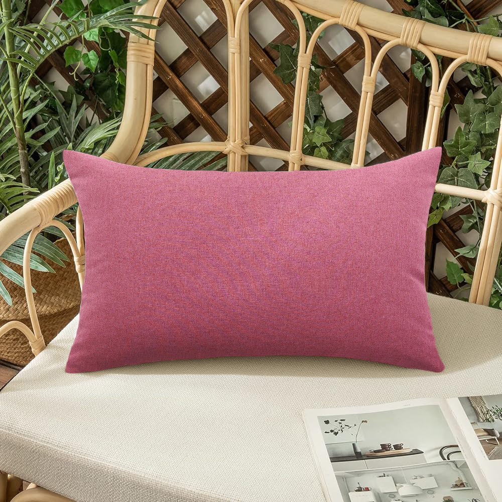 Pack of 1 Solid Color Outdoor Waterproof Throw Pillow Square 18"x18" or Rectangle 12"x20"
