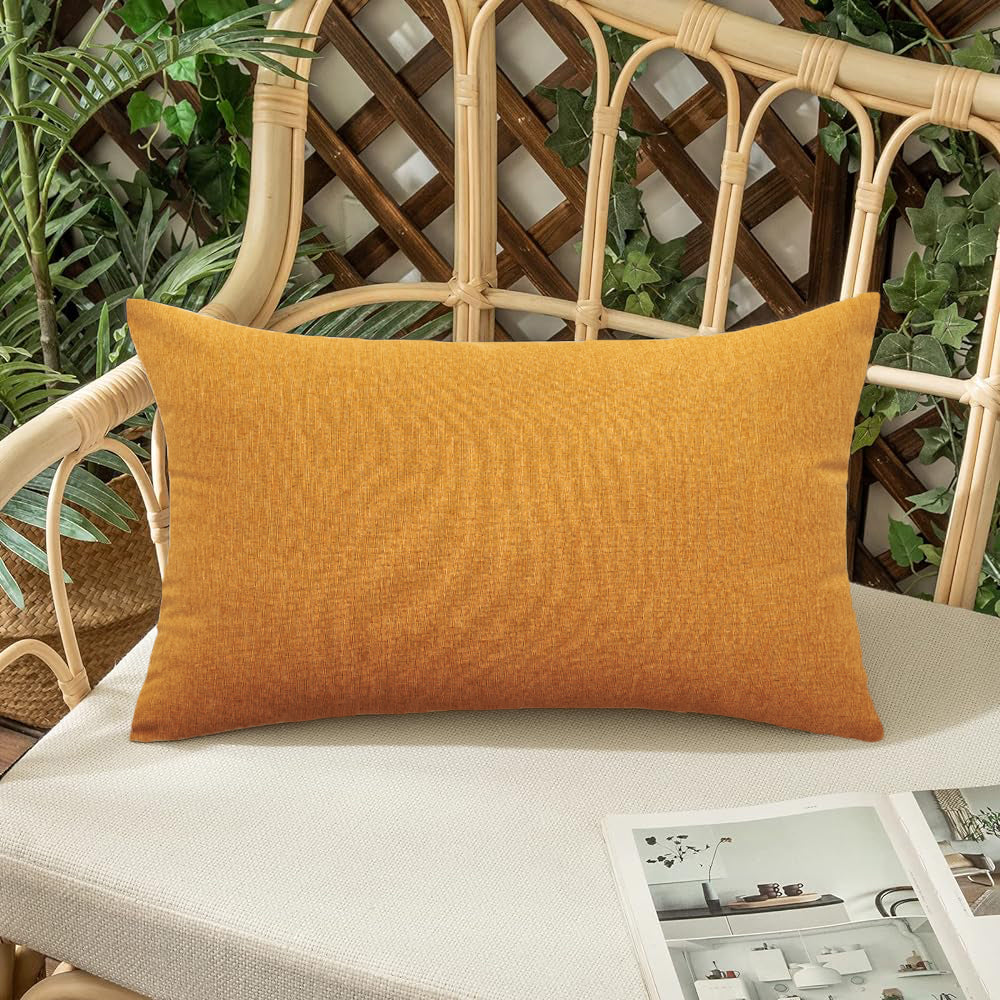 Pack of 1 Solid Color Outdoor Waterproof Throw Pillow Square 18"x18" or Rectangle 12"x20"
