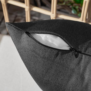 Pack of 1 Solid Color Outdoor Waterproof Throw Pillow Square 18"x18" or Rectangle 12"x20"